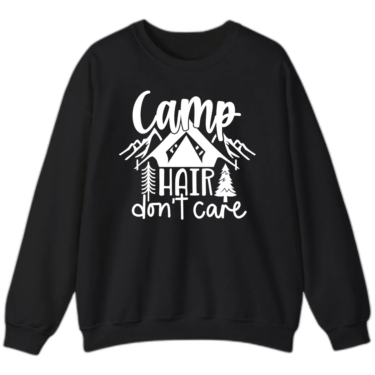 Camp Hair Don't Care Sweatshirt in Black