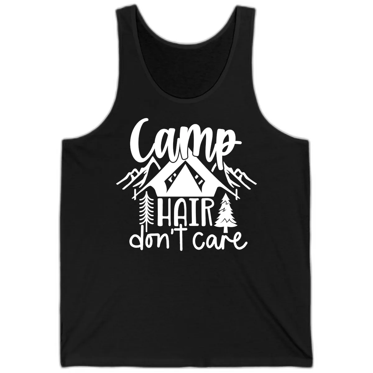Camp Hair Don't Care Tank in Black