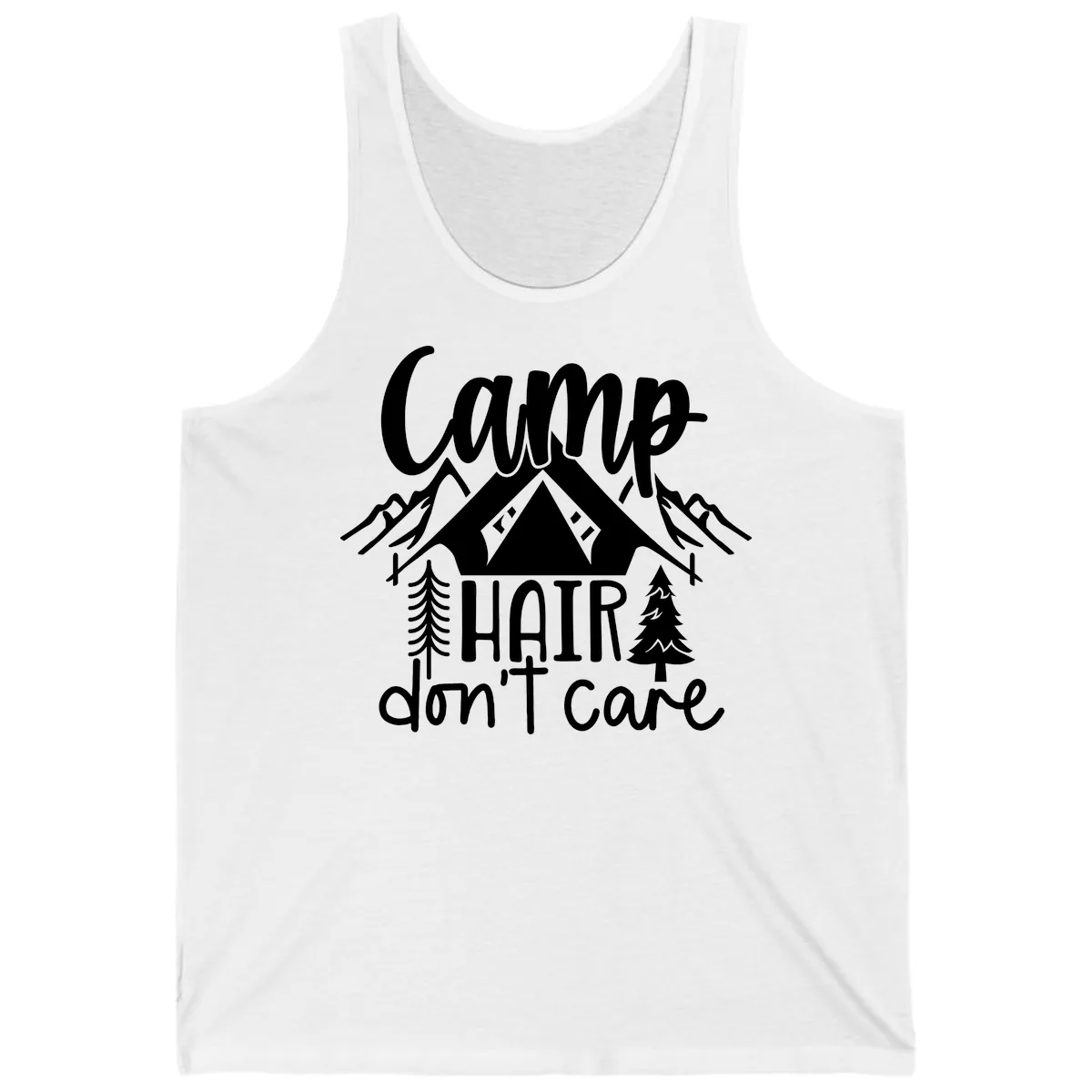 Camp Hair Don't Care Tank in White