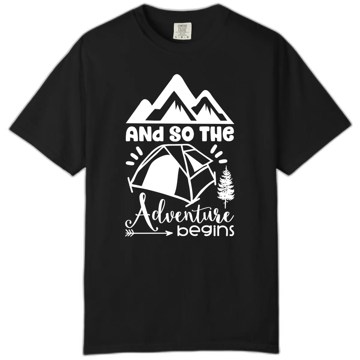And So The Adventure Begins Comfort Color in Black