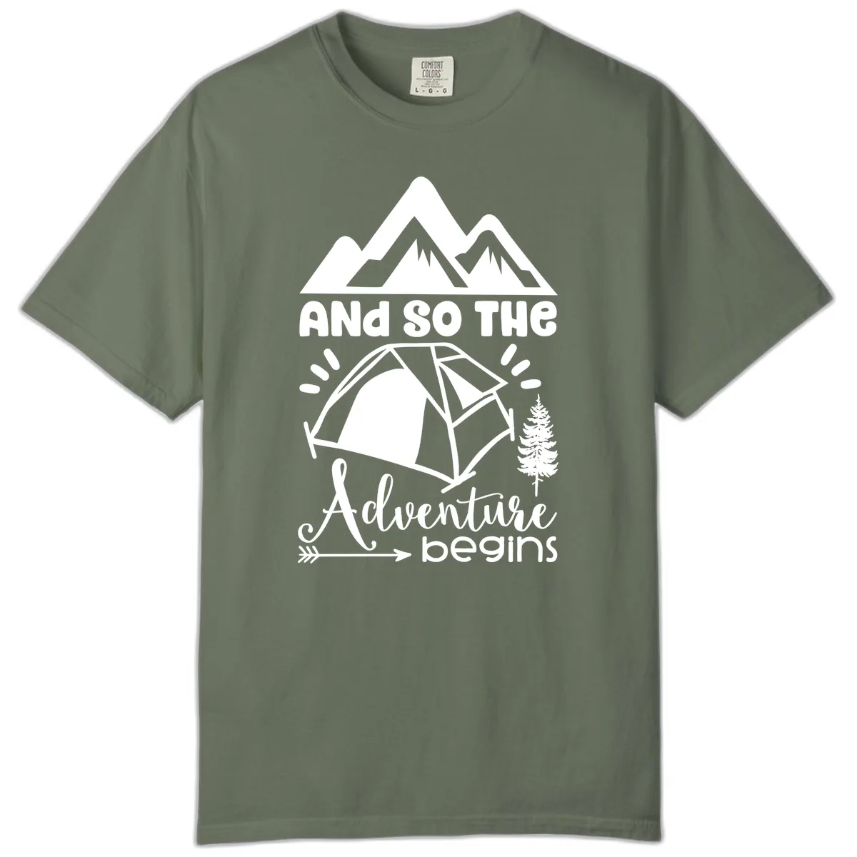 And So The Adventure Begins Comfort Color in Moss
