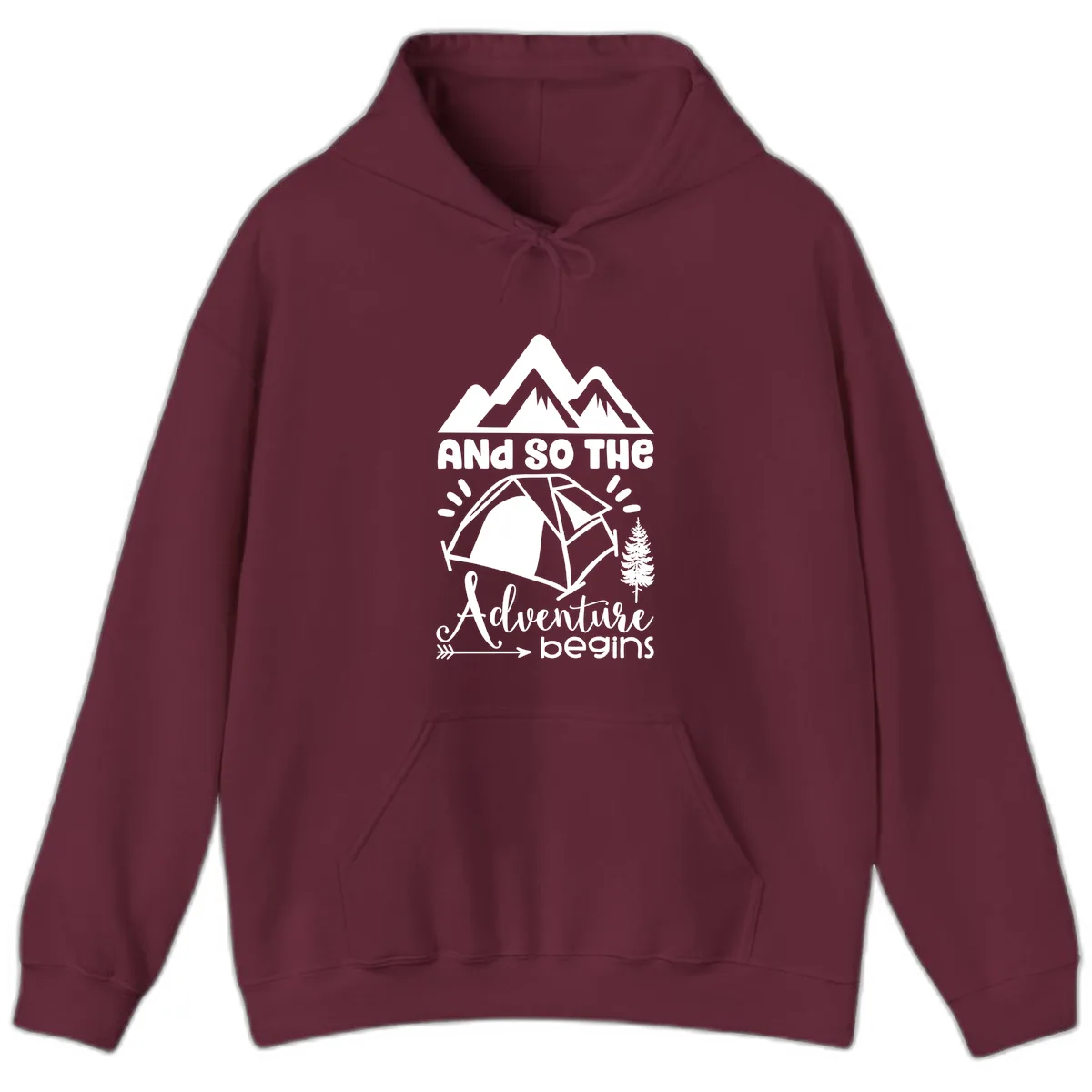 And So The Adventure Begins Hoodie in Maroon
