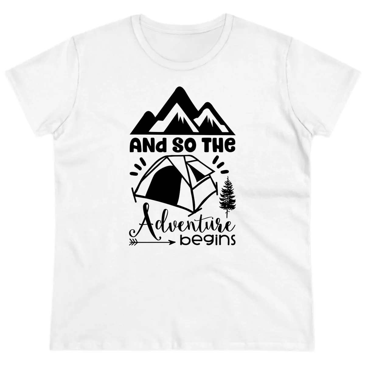 And So The Adventure Begins Ladies Tee in White