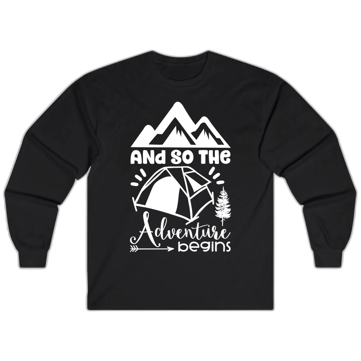 And So The Adventure Begins Long Sleeve in Black