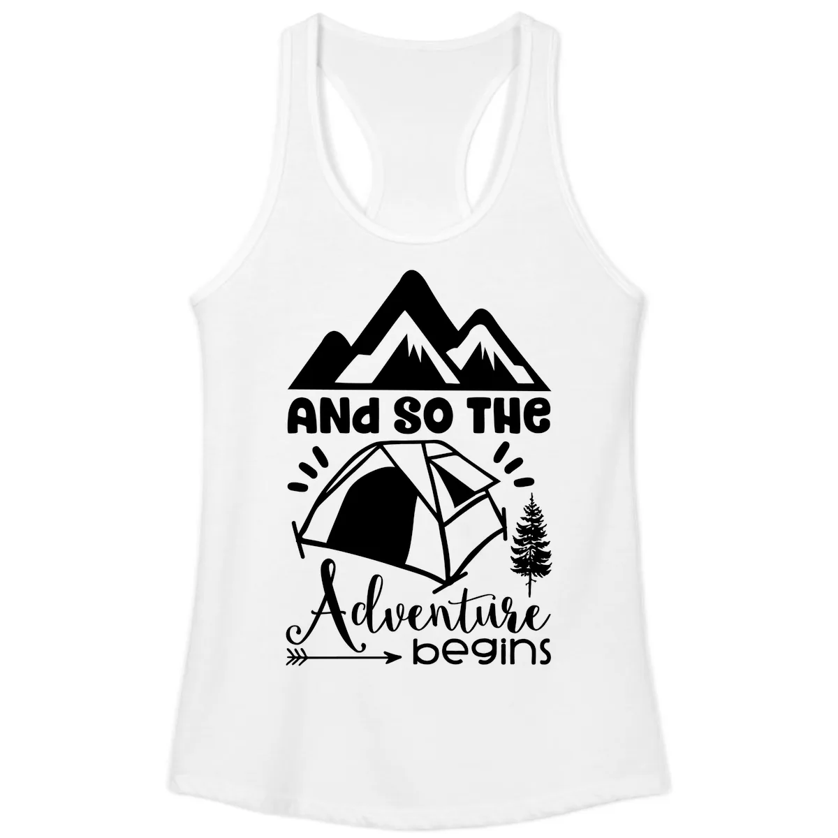 And So The Adventure Begins Ladies Tank in White