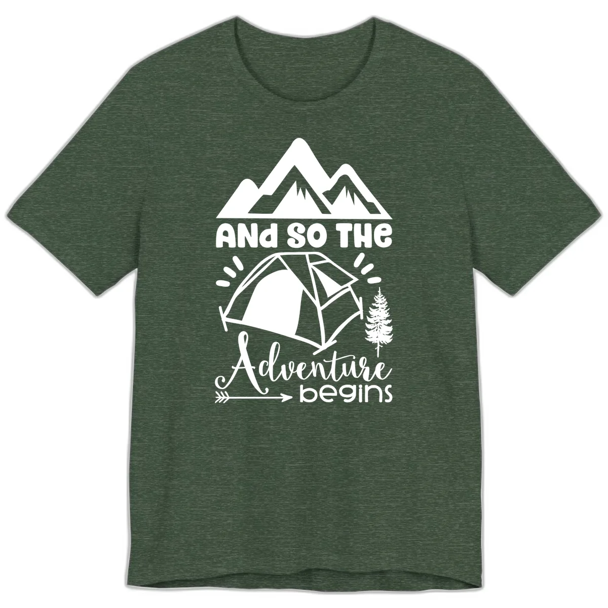 And So The Adventure Begins Premium T-Shirt in Heather Forest