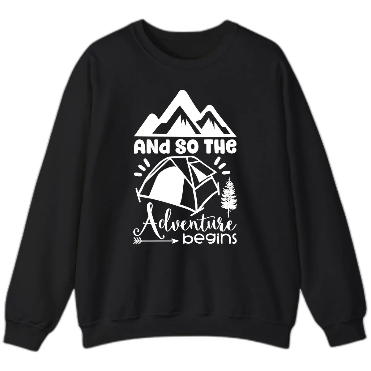 And So The Adventure Begins Sweatshirt in Black