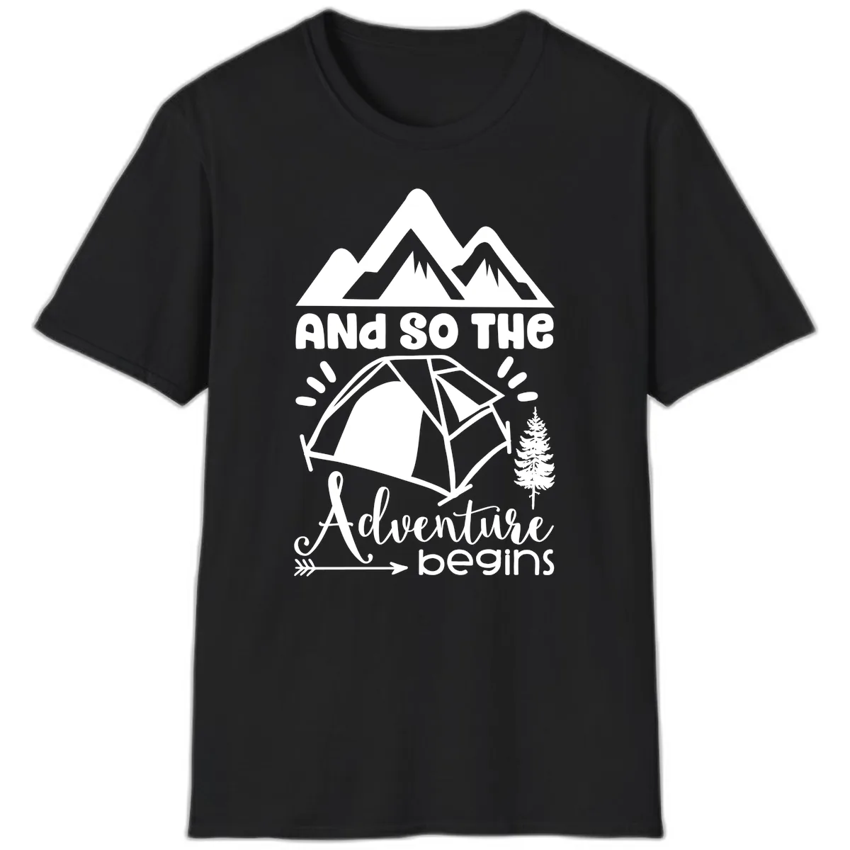And So The Adventure Begins T-Shirt in Black