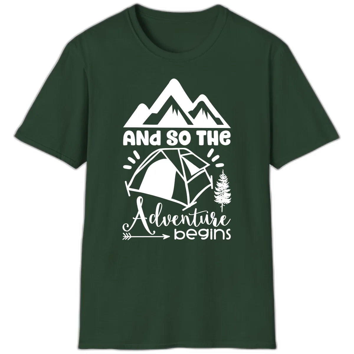 And So The Adventure Begins T-Shirt in Forest Green