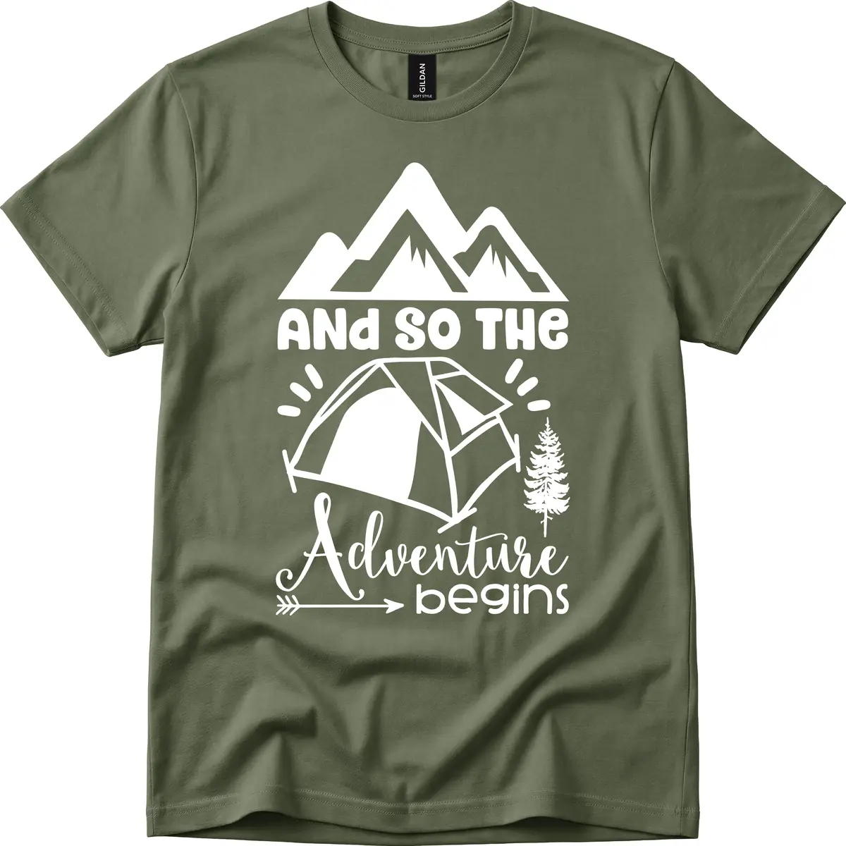 And So The Adventure Begins T-Shirt in Military Green