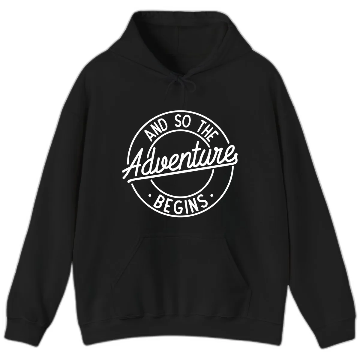 And So The Adventure Begins Hoodie in Black