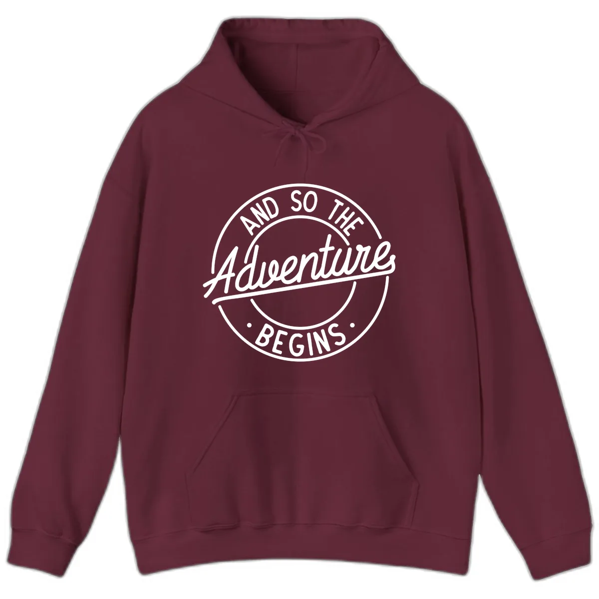 And So The Adventure Begins Hoodie in Maroon