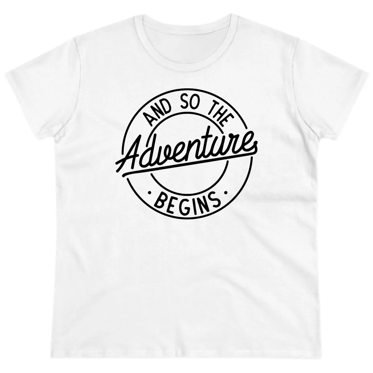 And So The Adventure Begins Ladies Tee in White