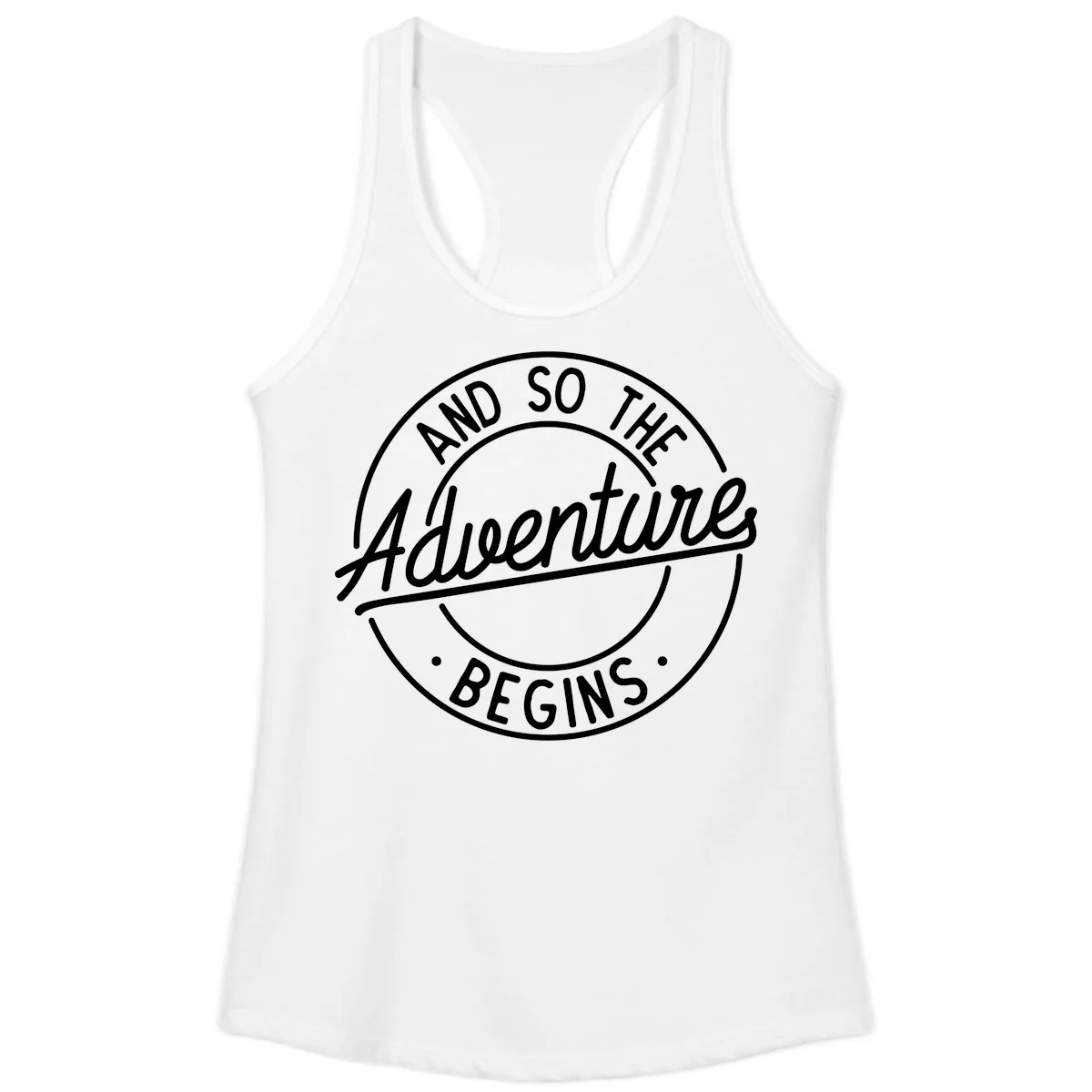 And So The Adventure Begins Ladies Tank in White