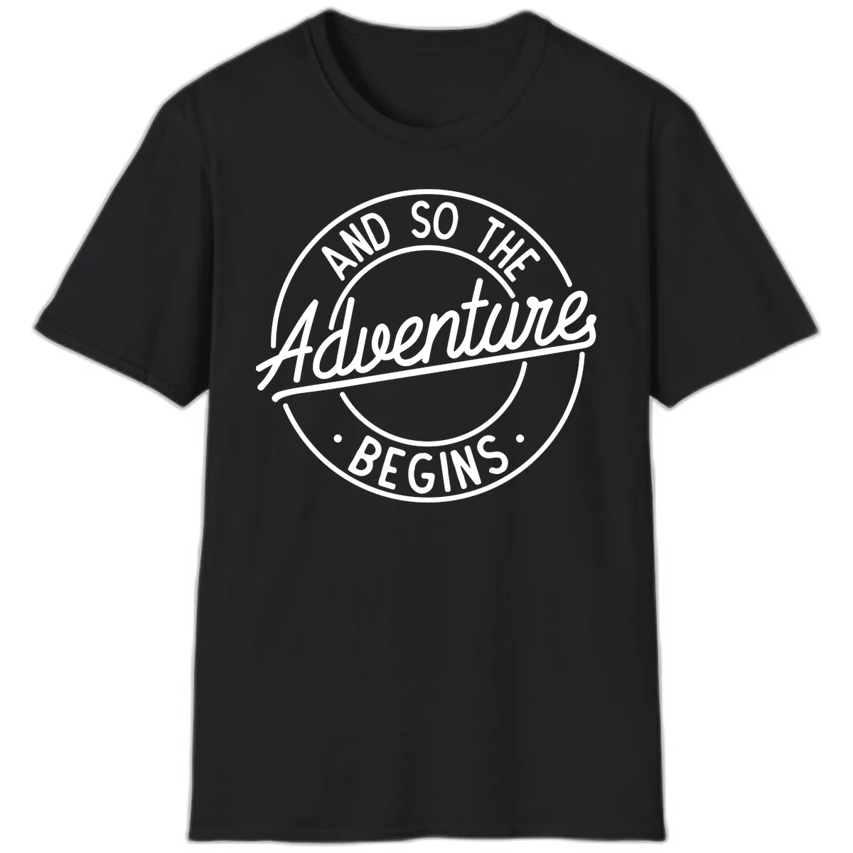 And So The Adventure Begins T-Shirt in Black