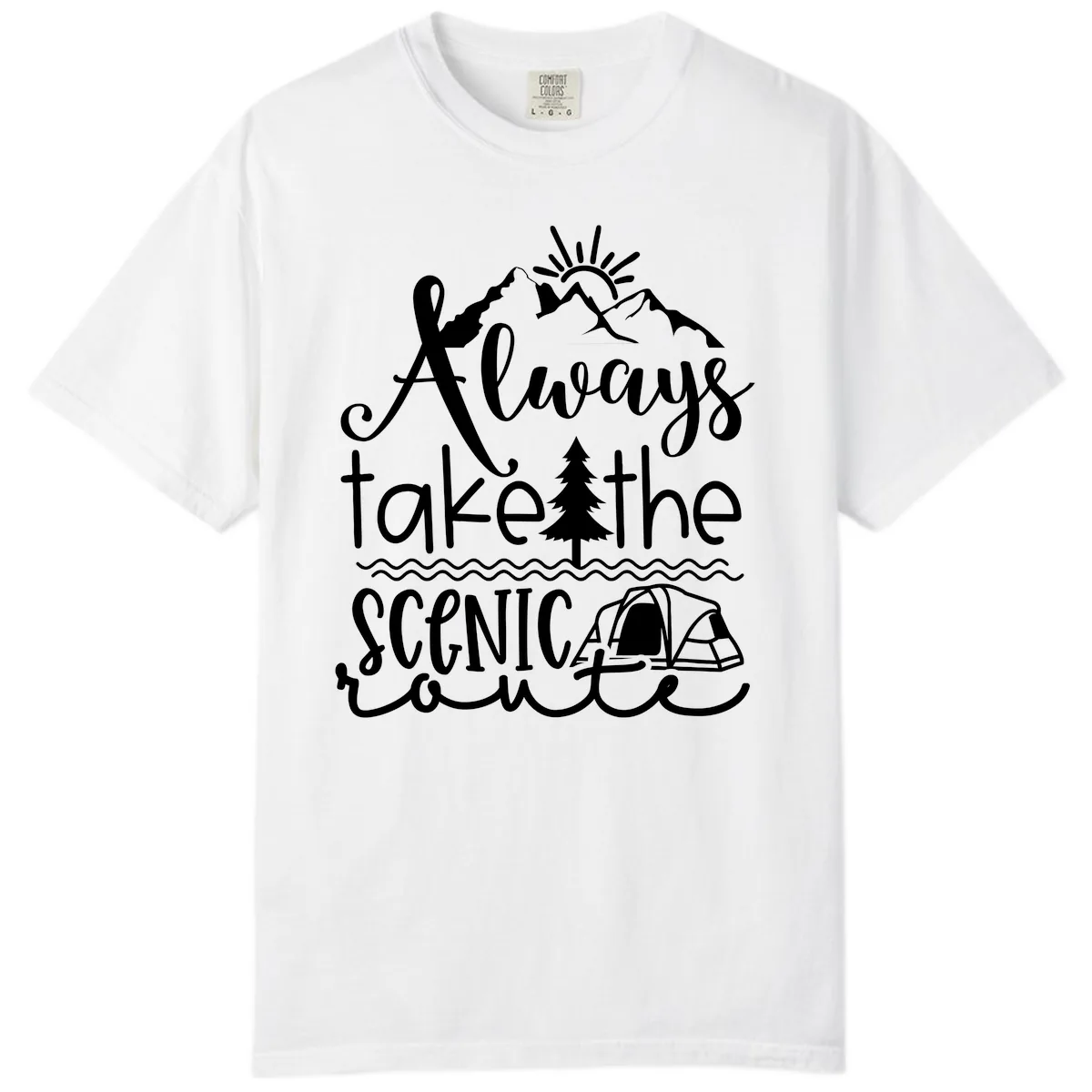 Always Take The Scenic Route Comfort Color in White