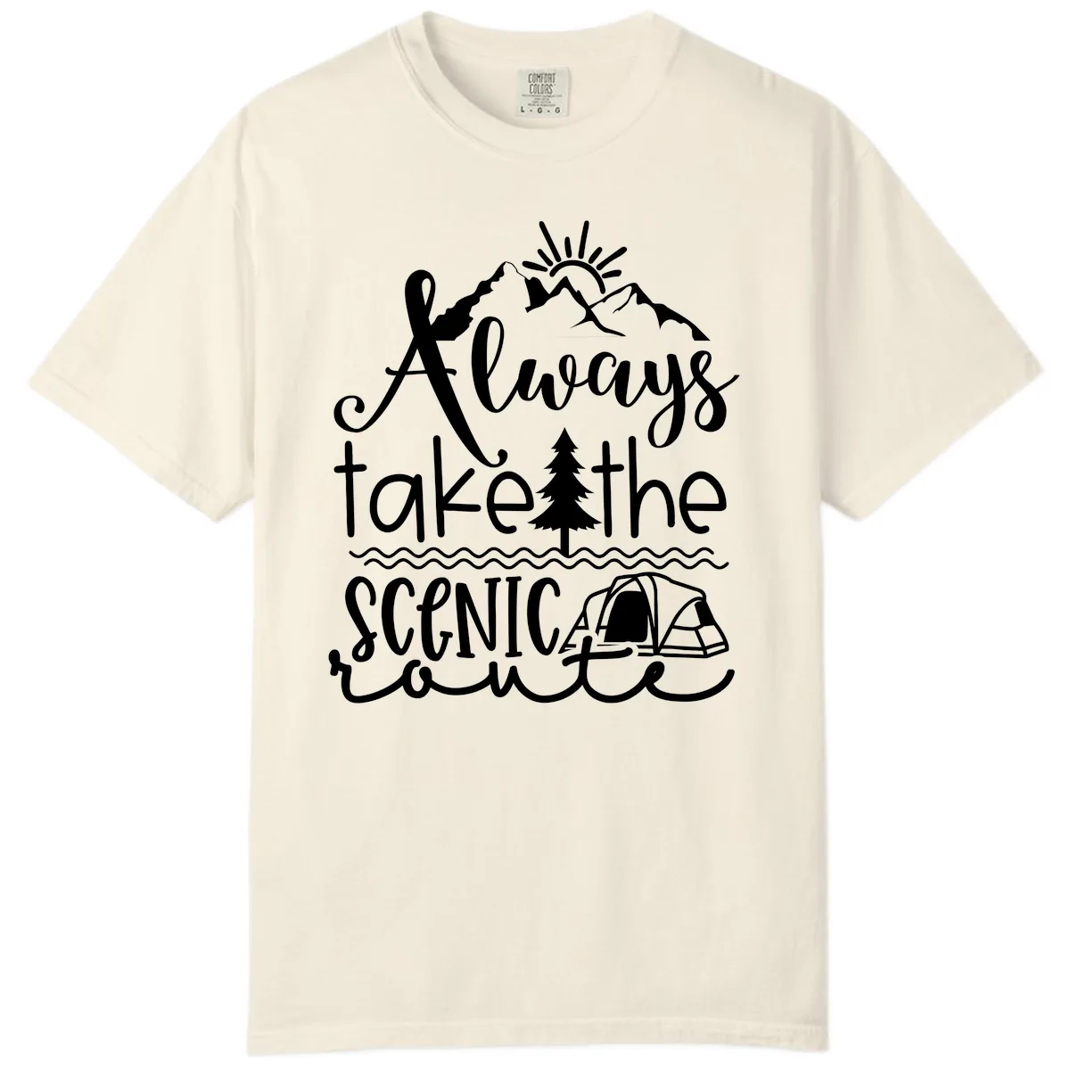 Always Take The Scenic Route Comfort Color in Ivory