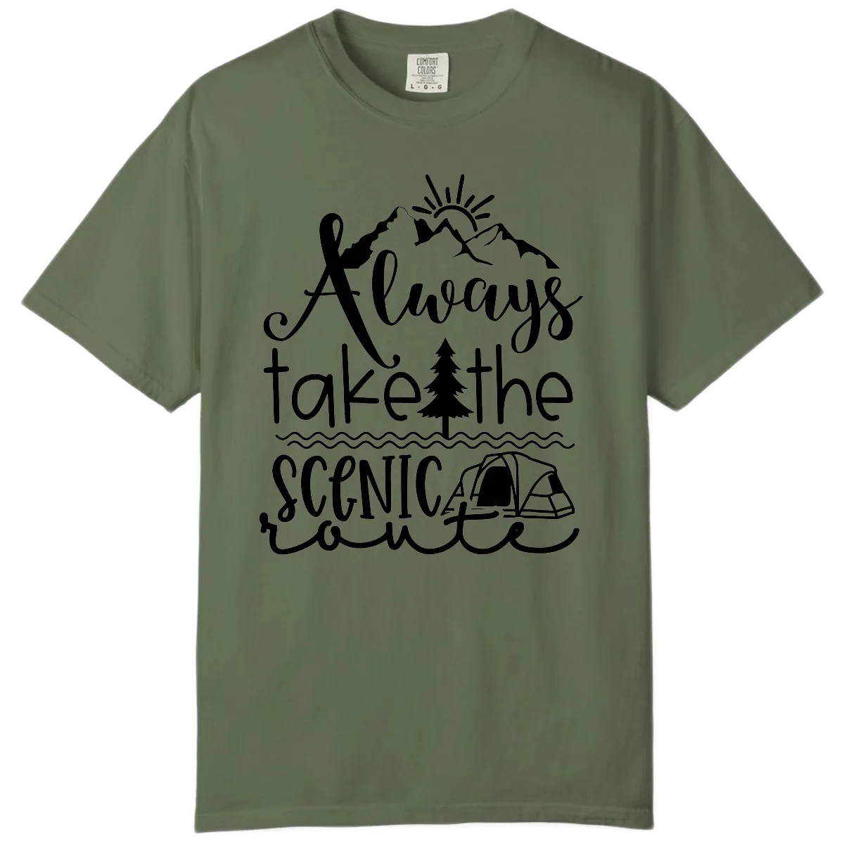 Always Take The Scenic Route Comfort Color in Sage