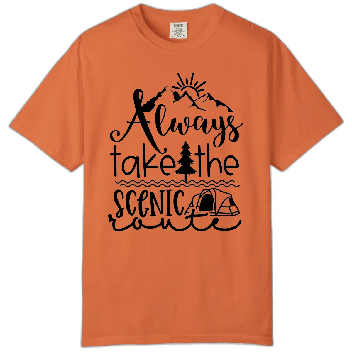 Always Take The Scenic Route Comfort Color in Burnt Orange