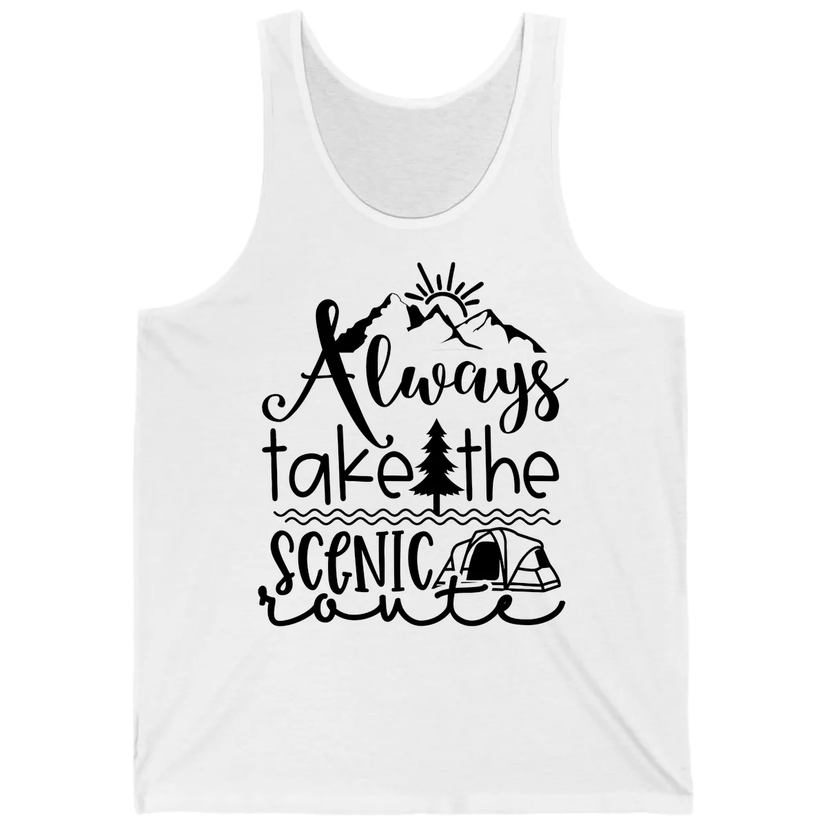 Always Take The Scenic Route Tank in White