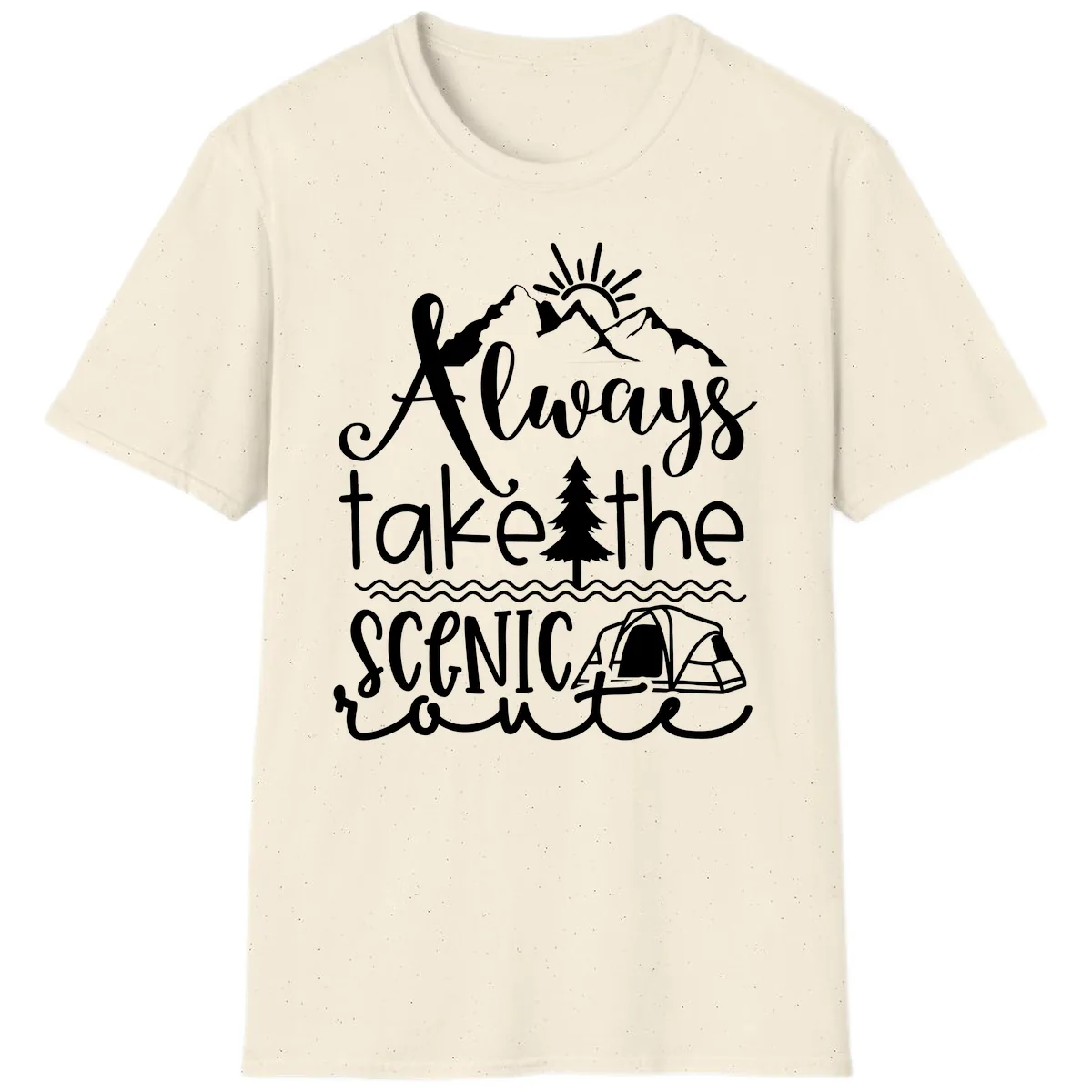 Always Take The Scenic Route T-Shirt in Natural