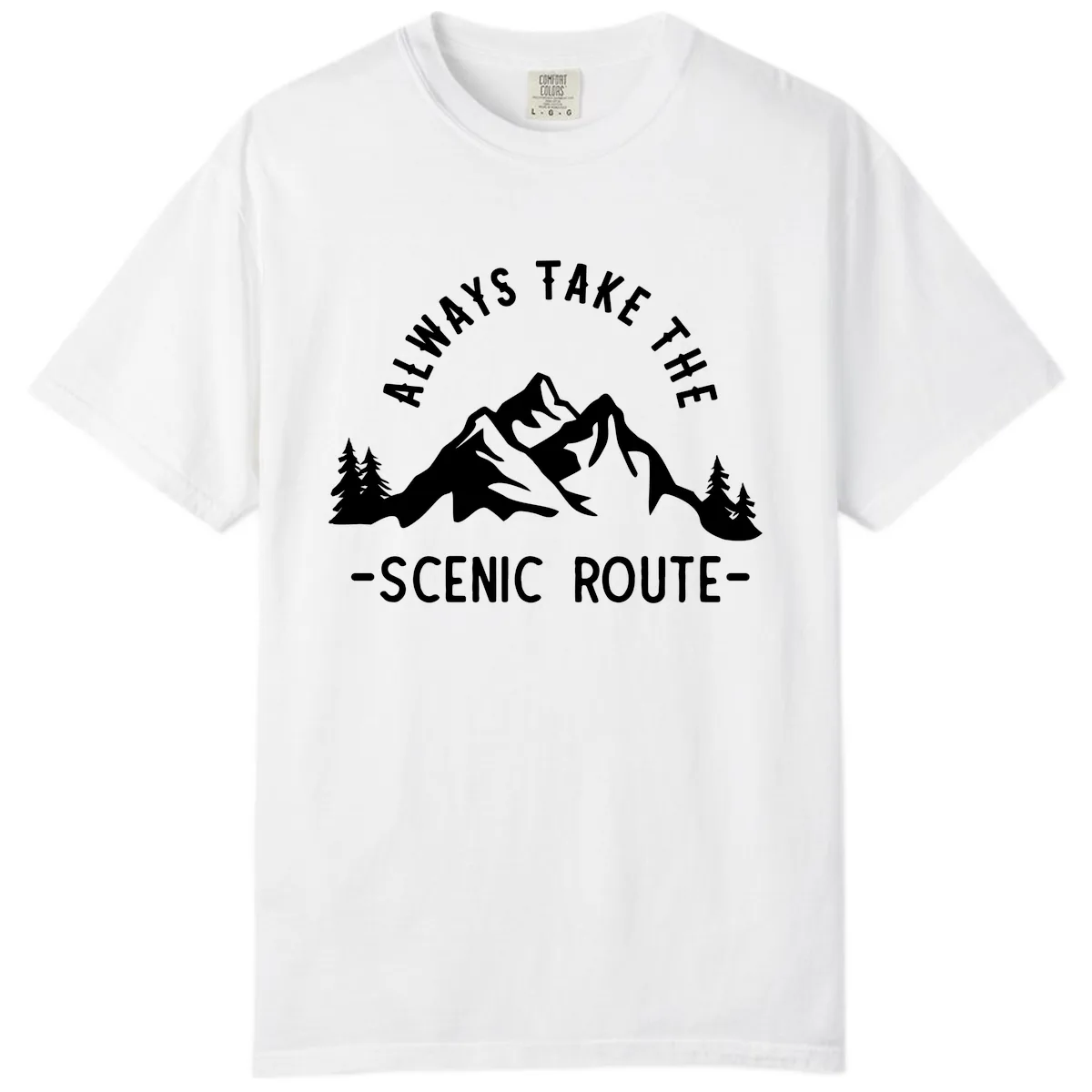 Always Take The Scenic Route Comfort Color in White