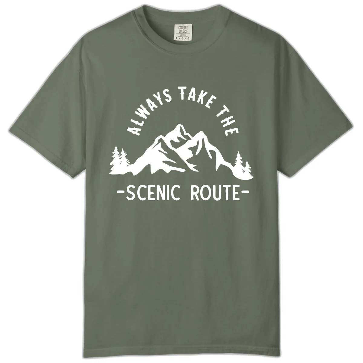 Always Take The Scenic Route Comfort Color in Moss