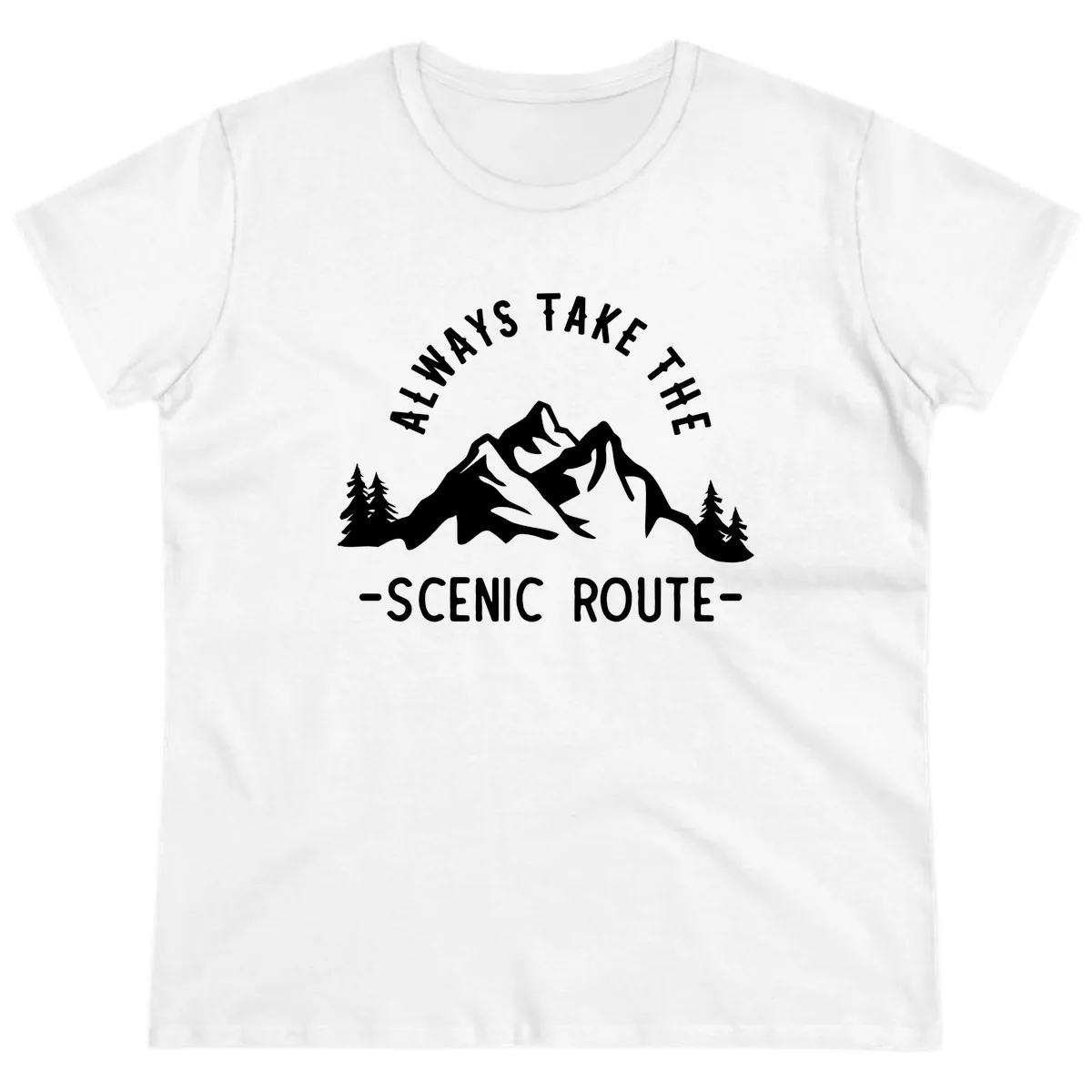 Always Take The Scenic Route Ladies Tee in White