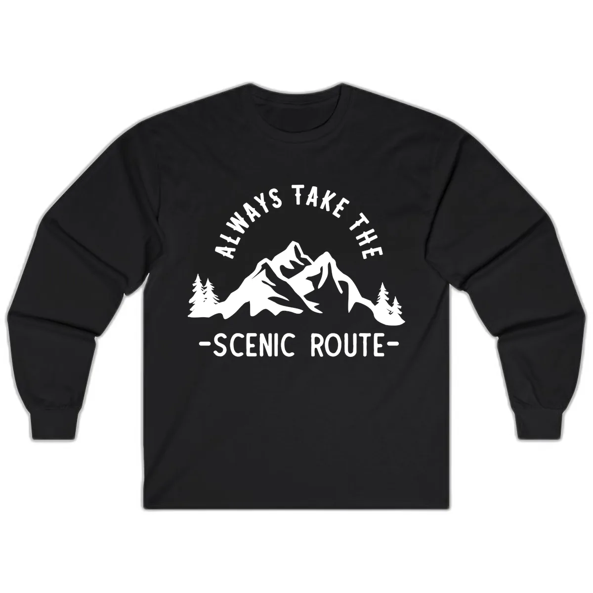 Always Take The Scenic Route Long Sleeve in Black