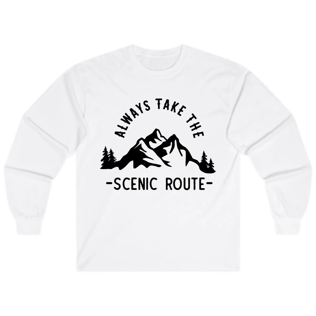 Always Take The Scenic Route Long Sleeve in White