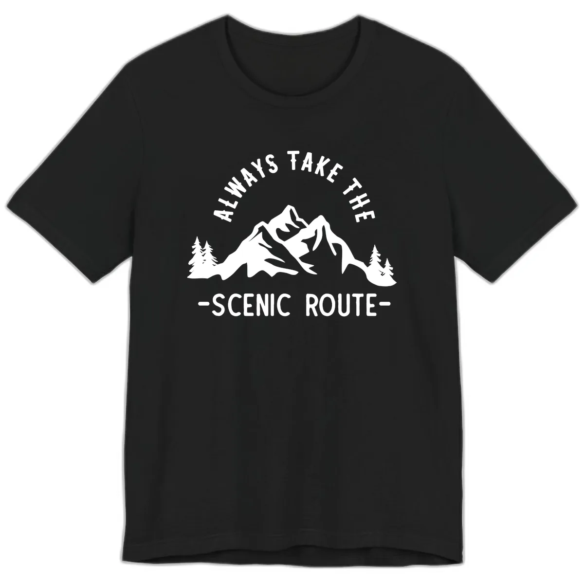 Always Take The Scenic Route Premium T-Shirt in Black