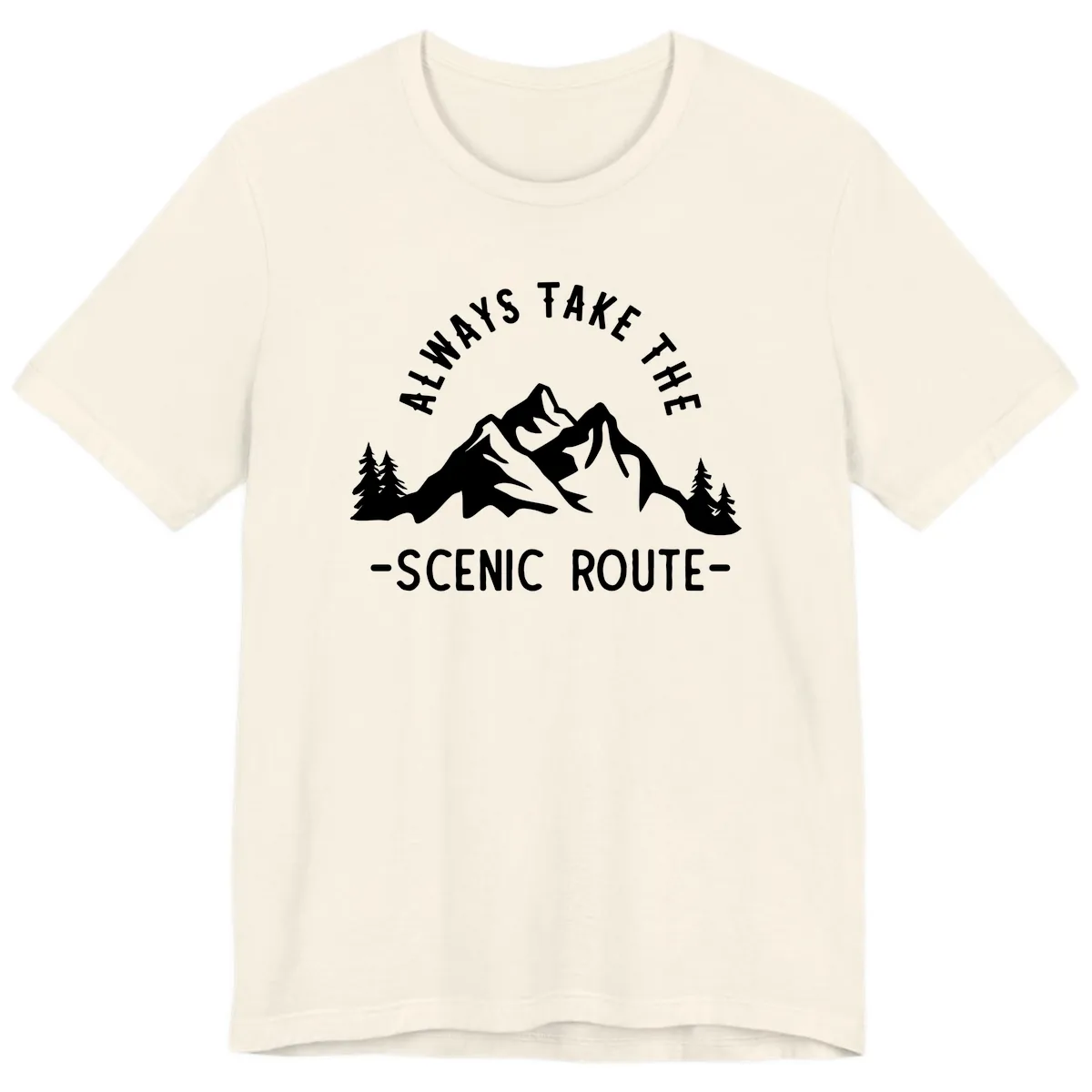 Always Take The Scenic Route Premium T-Shirt in Natural