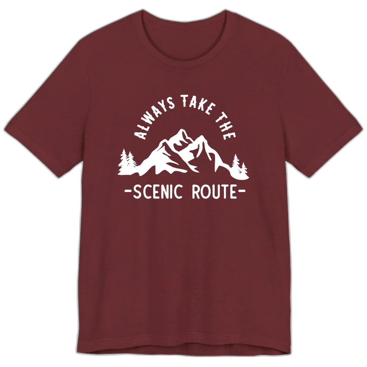 Always Take The Scenic Route Premium T-Shirt in Heather Cardinal