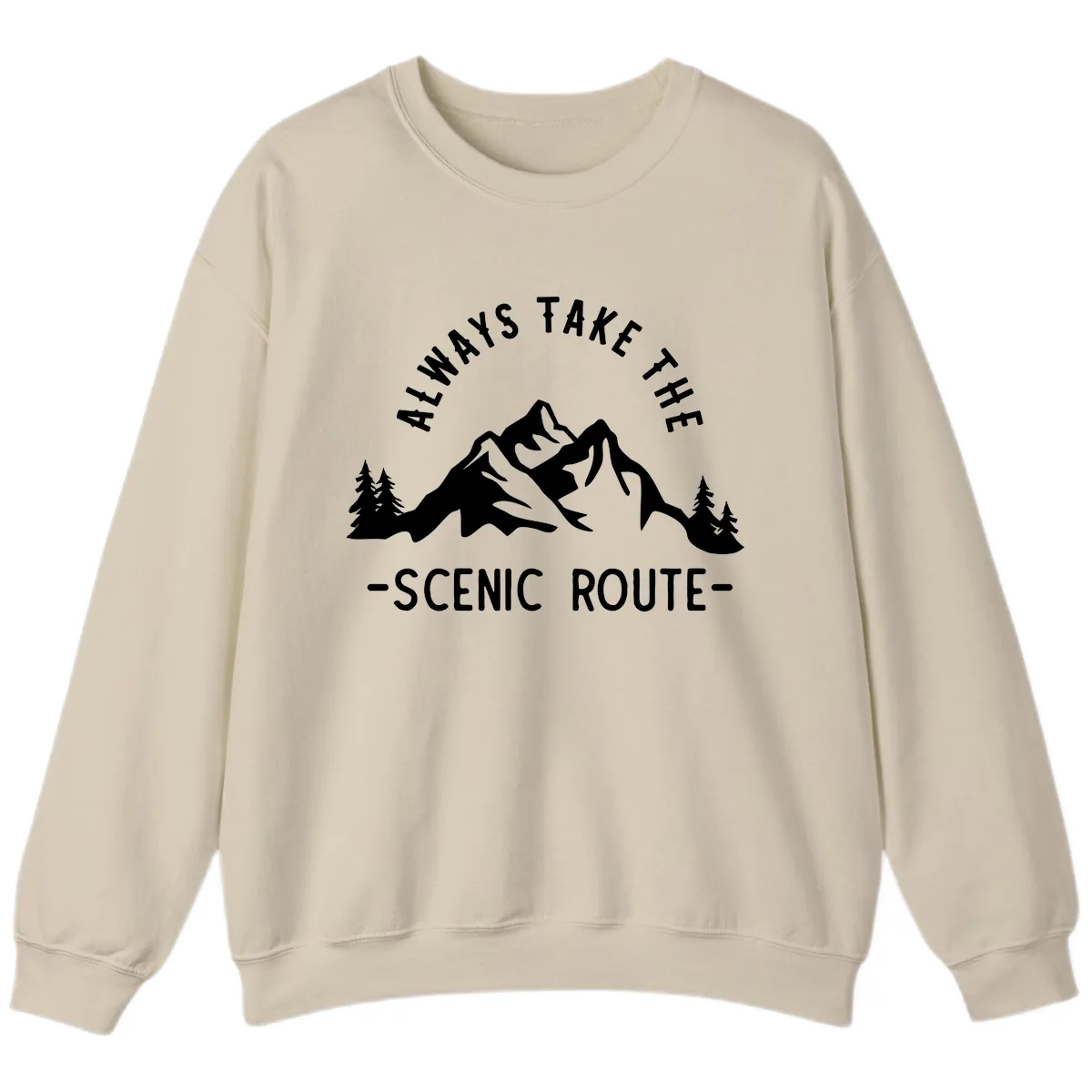 Always Take The Scenic Route Sweatshirt in Sand