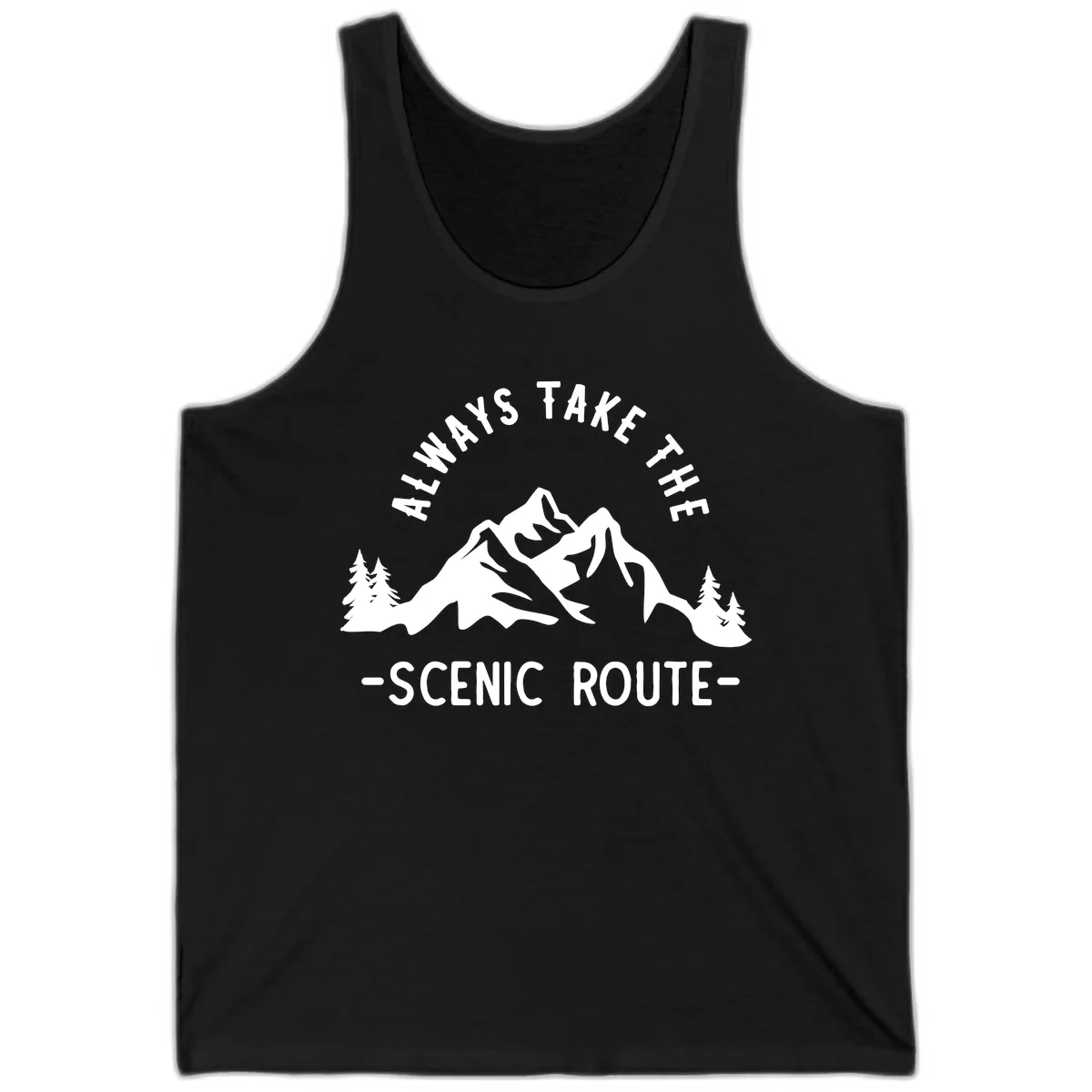 Always Take The Scenic Route Tank in Black