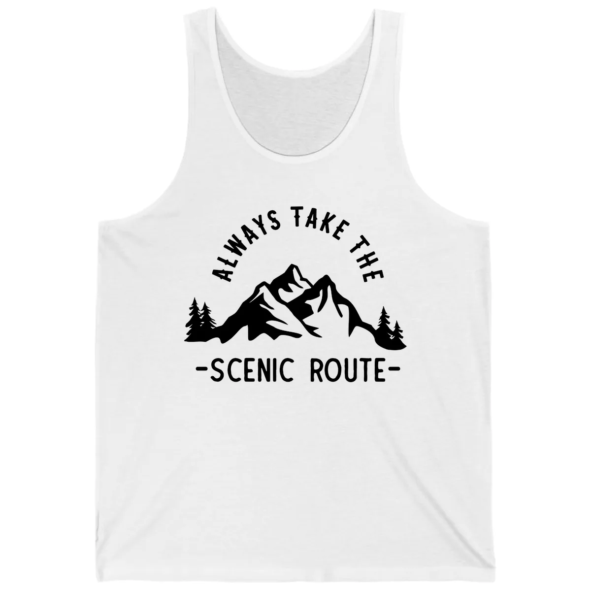 Always Take The Scenic Route Tank in White