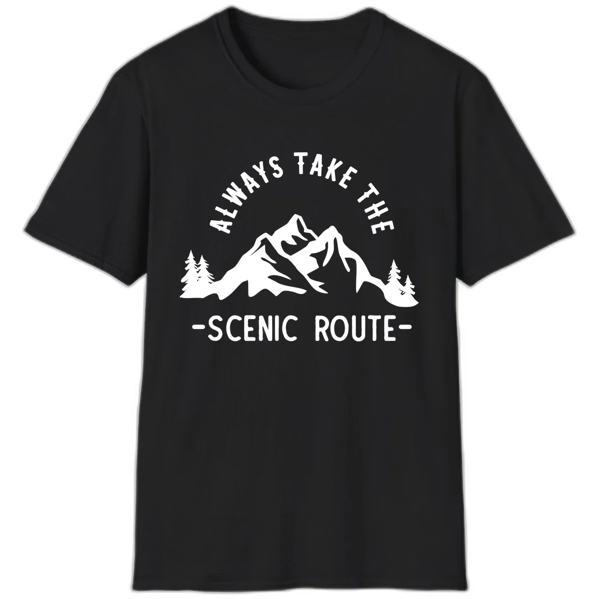 Always Take The Scenic Route T-Shirt in Black
