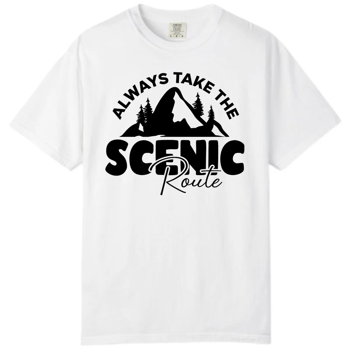 All Ways Take The Scenic Route Comfort Color in White