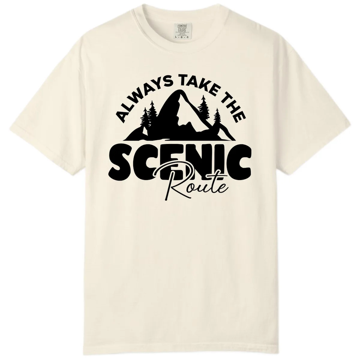 All Ways Take The Scenic Route Comfort Color in Ivory