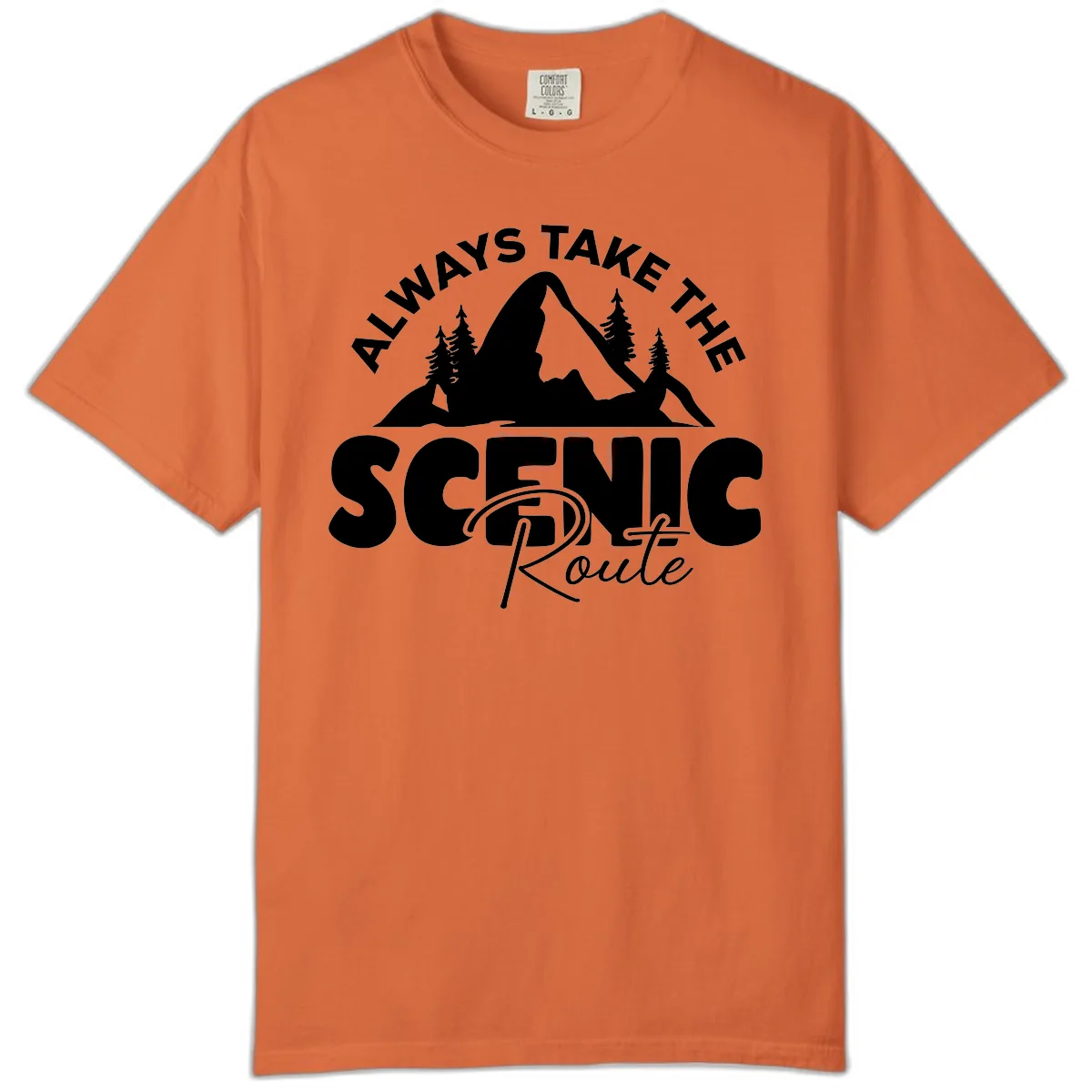 All Ways Take The Scenic Route Comfort Color in Burnt Orange