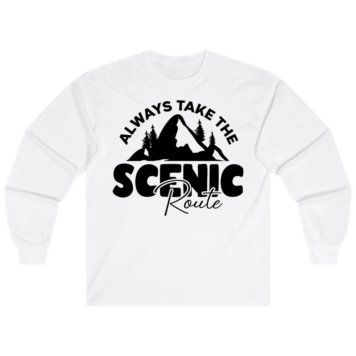 All Ways Take The Scenic Route Long Sleeve in White