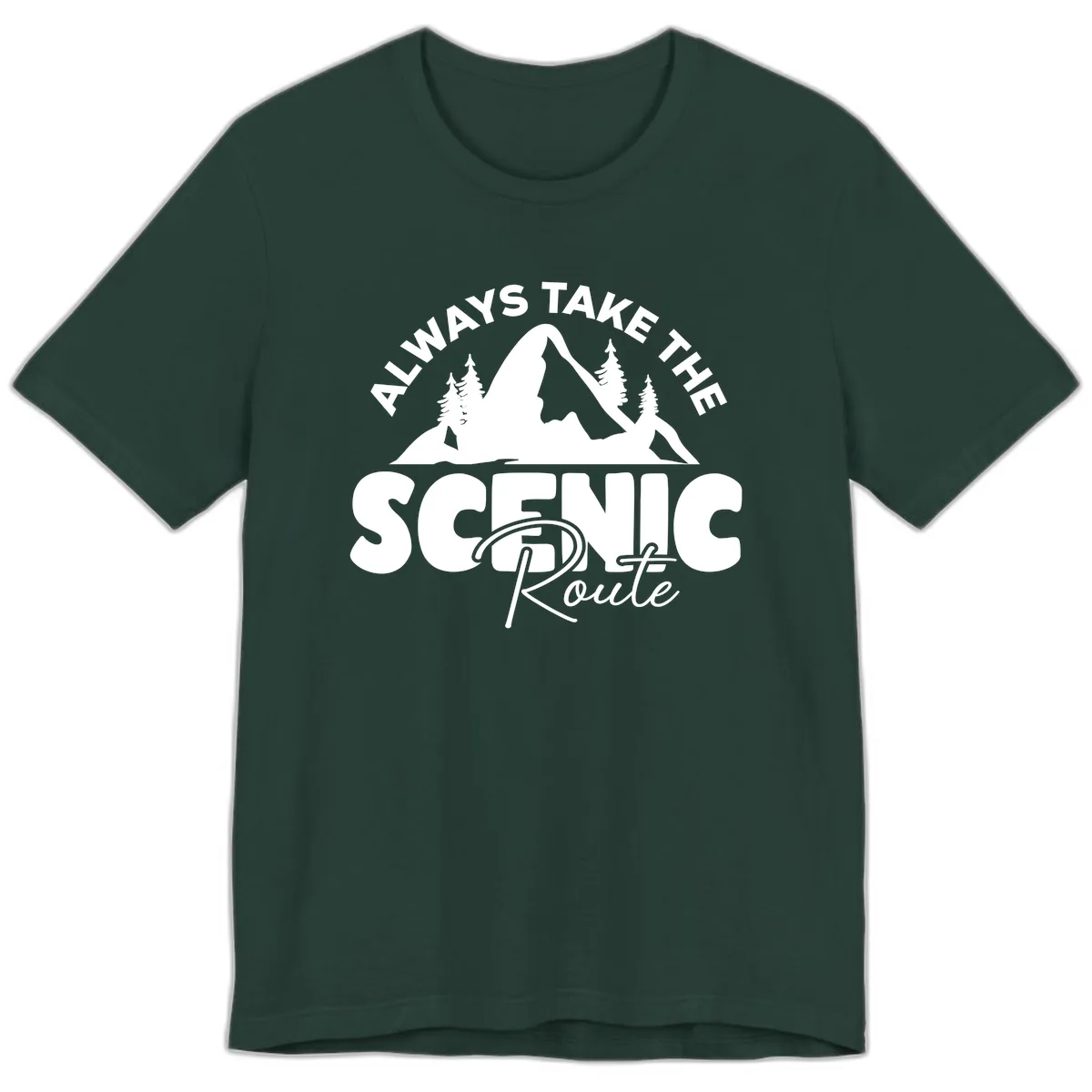 All Ways Take The Scenic Route Premium T-Shirt in Forest