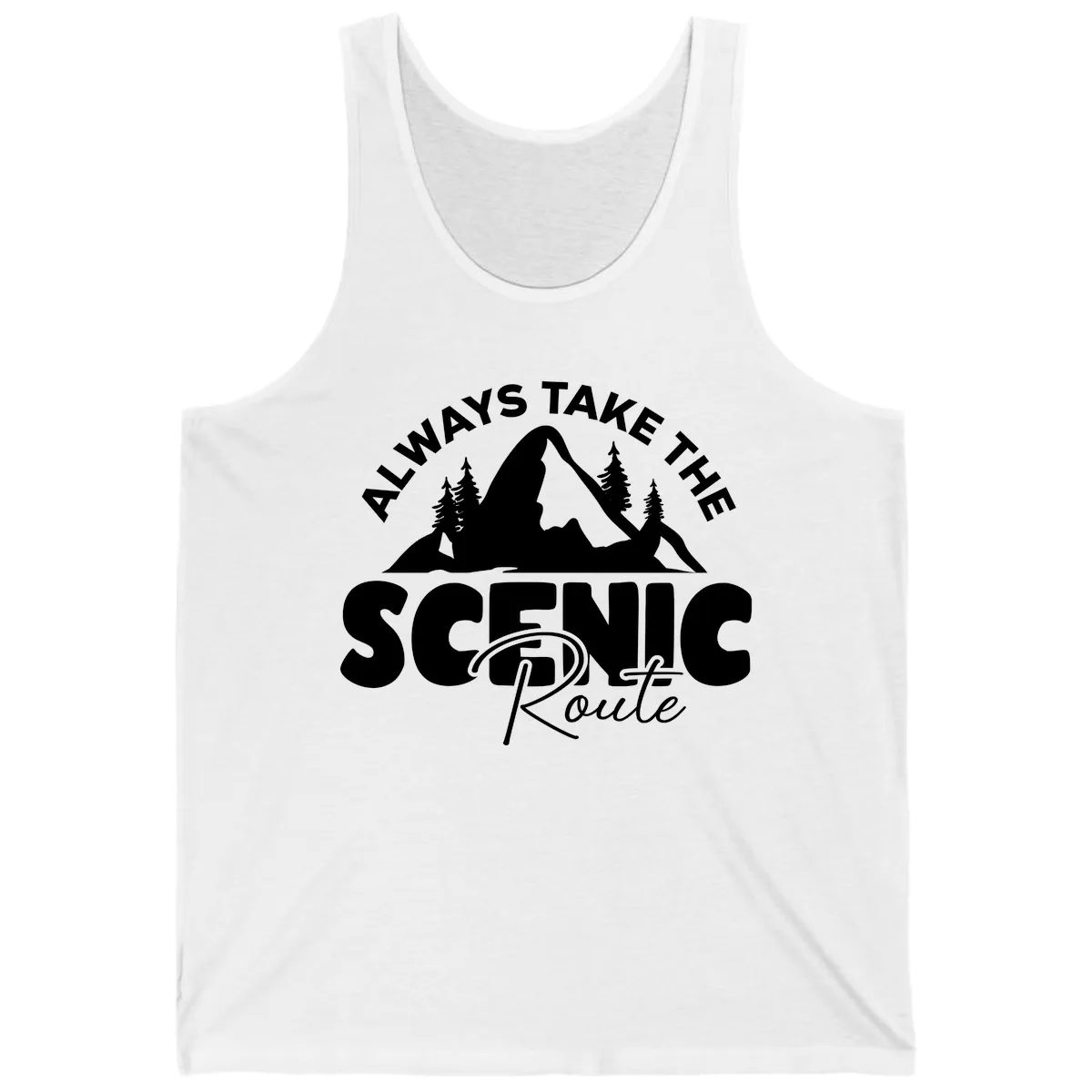 All Ways Take The Scenic Route Tank in White