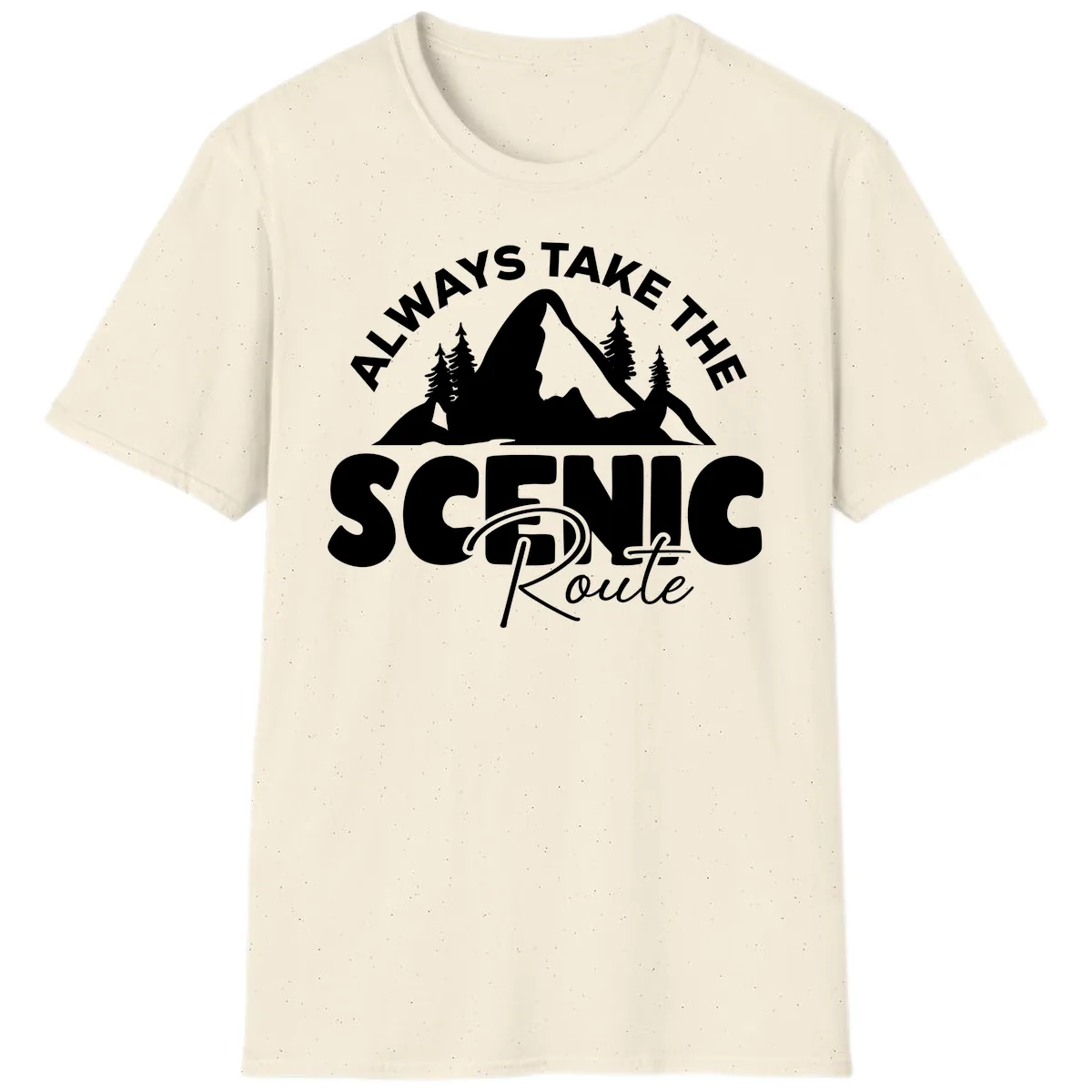 All Ways Take The Scenic Route T-Shirt in Natural