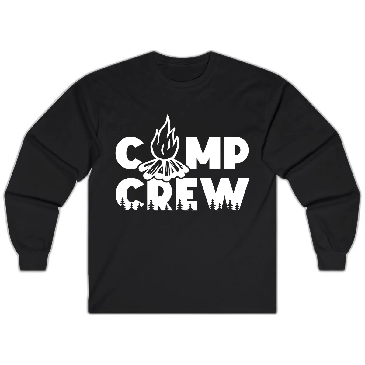 Camp Crew Fire and Forest Long Sleeve in Black
