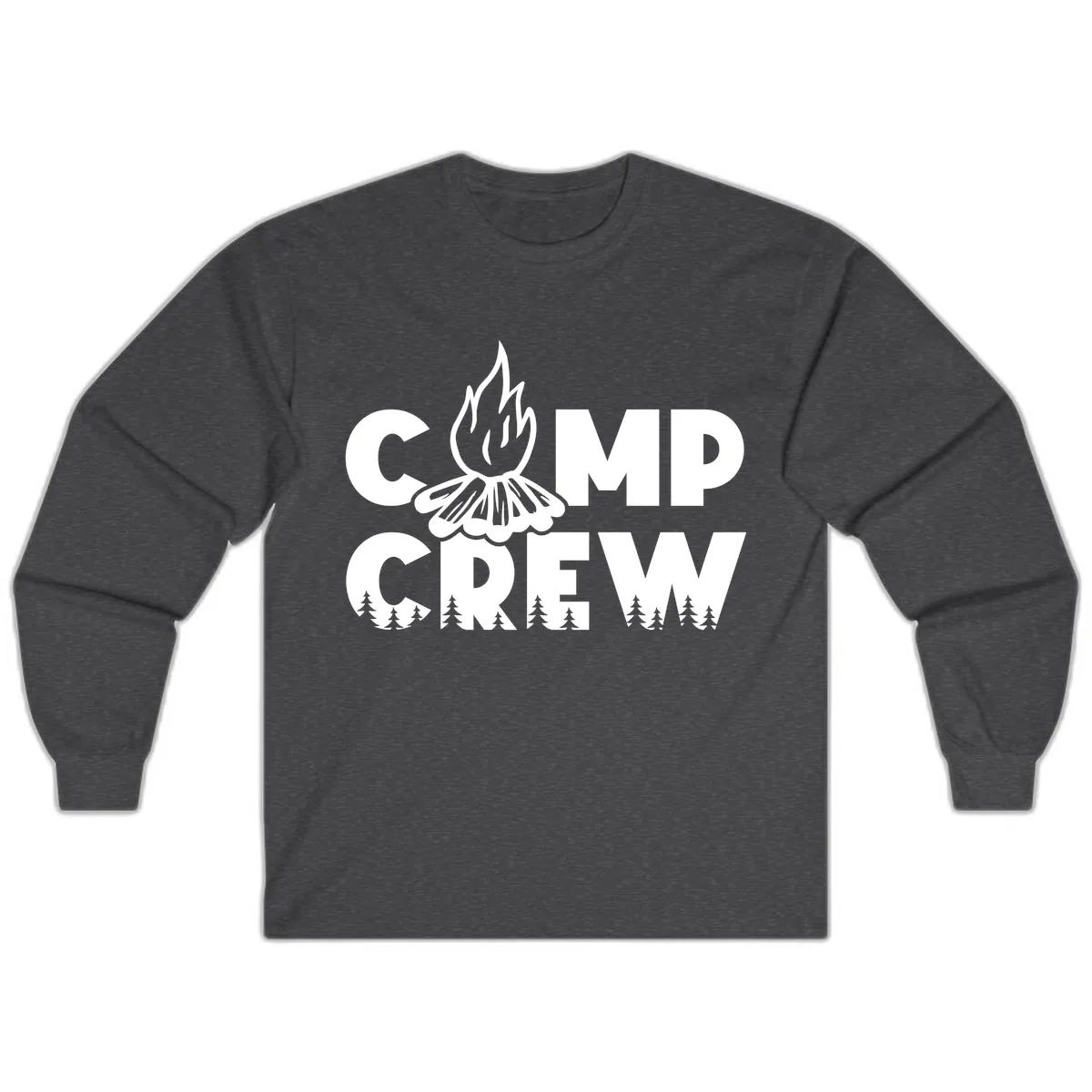 Camp Crew Fire and Forest Long Sleeve in Dark Heather