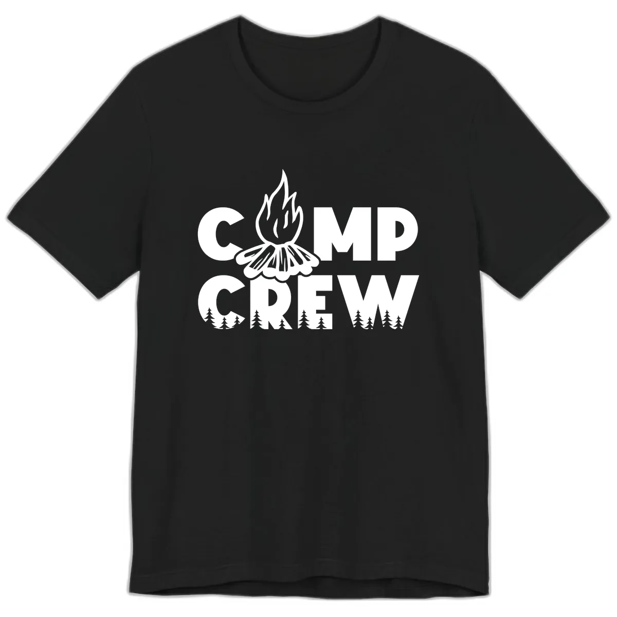 Camp Crew Fire and Forest Premium T-Shirt in Black