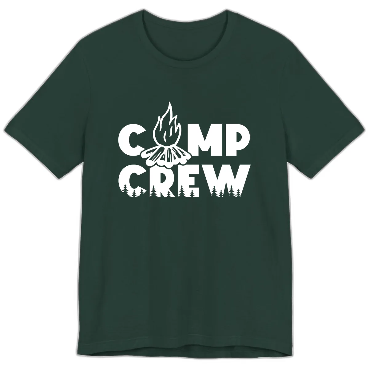 Camp Crew Fire and Forest Premium T-Shirt in Forest