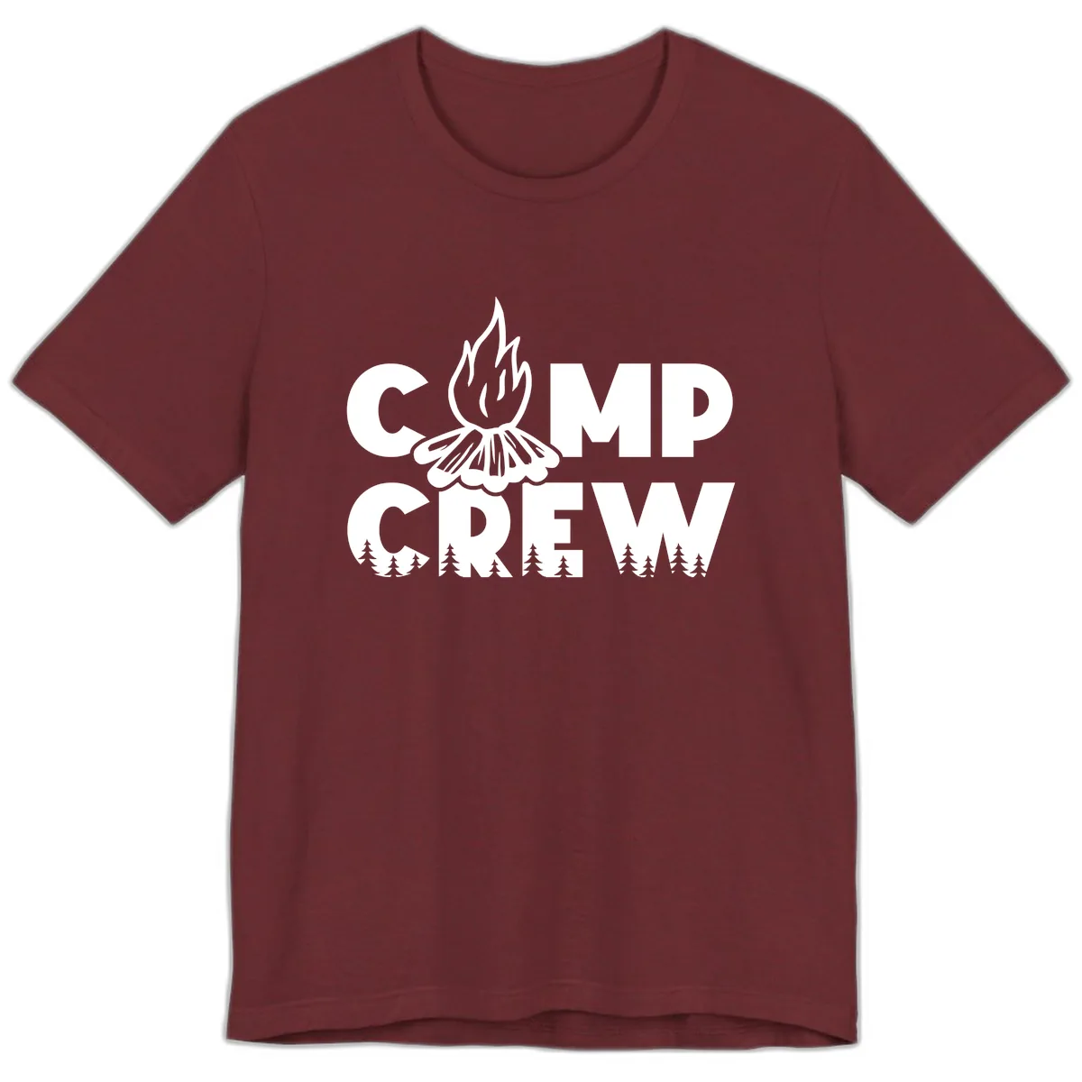 Camp Crew Fire and Forest Premium T-Shirt in Heather Cardinal
