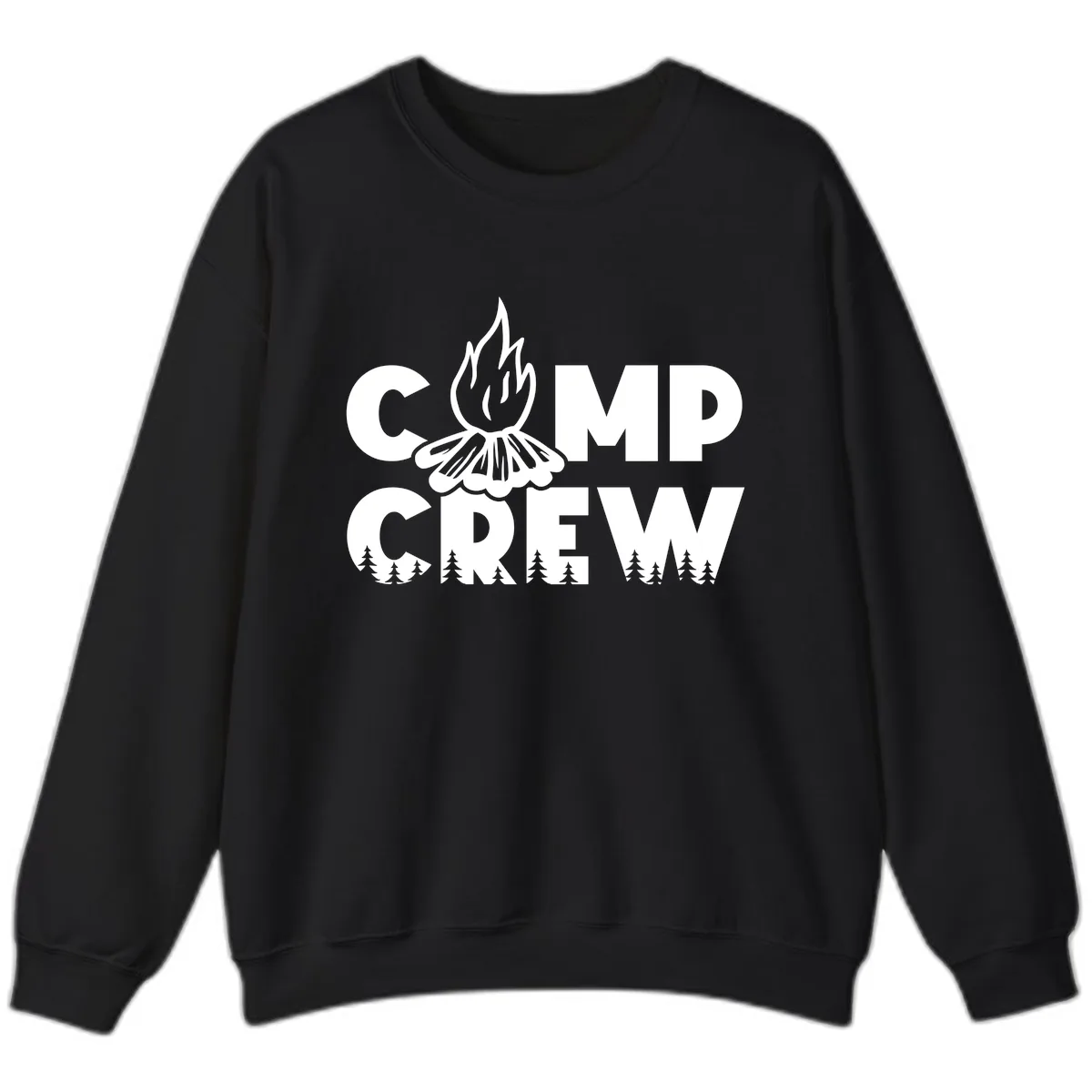 Camp Crew Fire and Forest Sweatshirt in Black